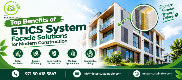 ETICS System Facade Solutions for energy-efficient building insulation, improved thermal performance, and durable exterior wall protection.